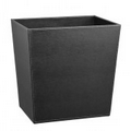 Faux Leather Large Rectangular Wastebasket (Stitched Black)